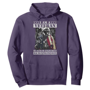 Veterans Hoodie I Am A Veteran My Oath Of Enlistment Has No Expiration Date Military TS11 Purple Print Your Wear