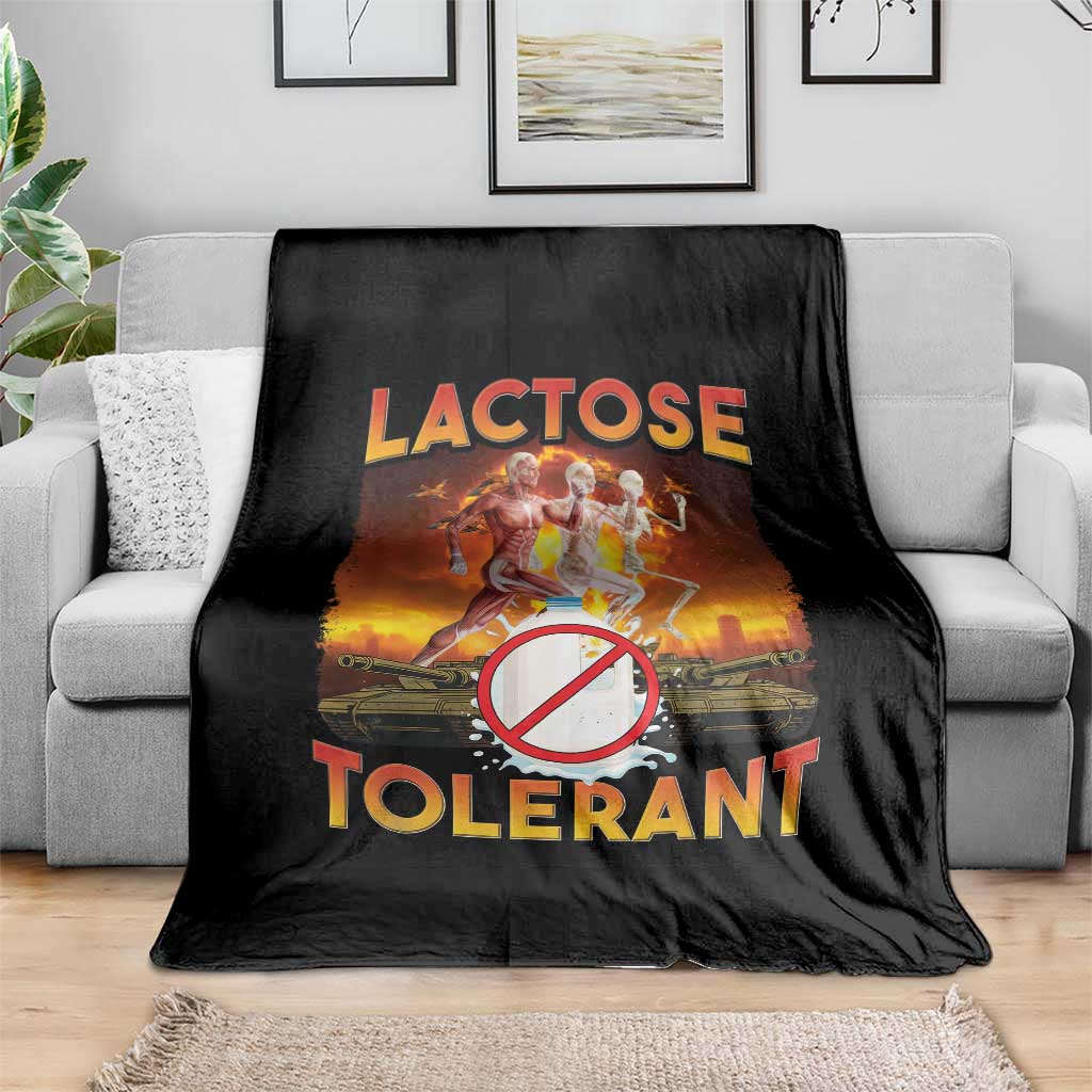 Funny Lactose Tolerant Throw Blanket Ironic Sarcastic Funny Humor Cringe Meme TS11 Print Your Wear