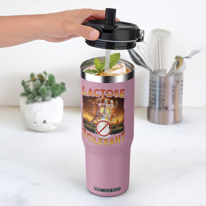 Funny Lactose Tolerant Flip Straw Tumbler Ironic Sarcastic Funny Humor Cringe Meme TS11 One Size: 30 oz Light Pink Print Your Wear