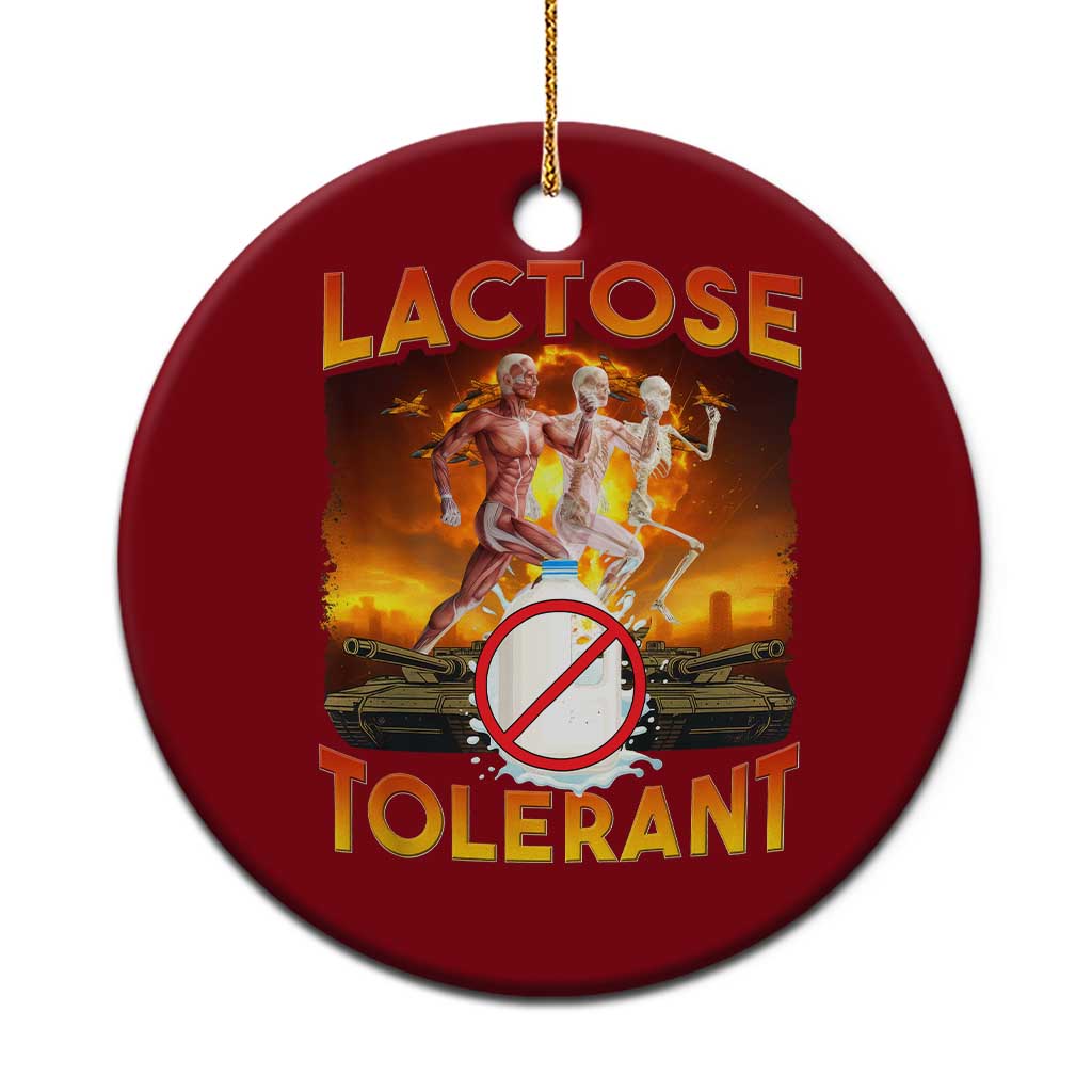 Funny Lactose Tolerant Ceramic Ornament Ironic Sarcastic Funny Humor Cringe Meme TS11 1pc Red Print Your Wear