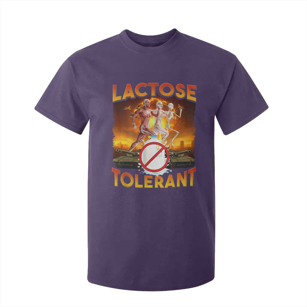 Funny Lactose Tolerant T Shirt For Kid Ironic Sarcastic Funny Humor Cringe Meme TS11 Purple Print Your Wear