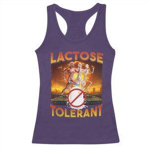 Funny Lactose Tolerant Racerback Tank Top Ironic Sarcastic Funny Humor Cringe Meme TS11 Purple Print Your Wear