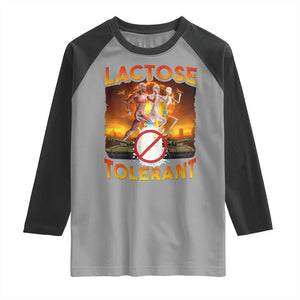 Funny Lactose Tolerant Raglan Shirt Ironic Sarcastic Funny Humor Cringe Meme TS11 Sport Gray Black Print Your Wear