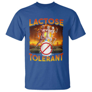 Funny Lactose Tolerant T Shirt Ironic Sarcastic Funny Humor Cringe Meme TS11 Royal Blue Print Your Wear