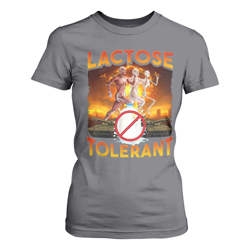 Funny Lactose Tolerant T Shirt For Women Ironic Sarcastic Funny Humor Cringe Meme TS11 Charcoal Print Your Wear