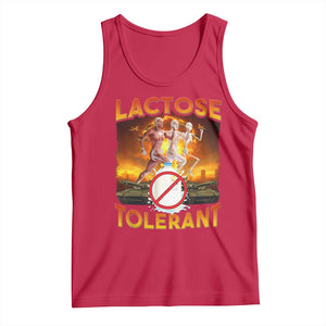 Funny Lactose Tolerant Tank Top Ironic Sarcastic Funny Humor Cringe Meme TS11 Red Print Your Wear