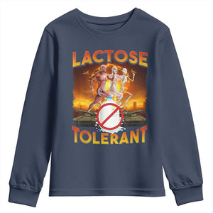 Funny Lactose Tolerant Youth Sweatshirt Ironic Sarcastic Funny Humor Cringe Meme TS11 Navy Print Your Wear