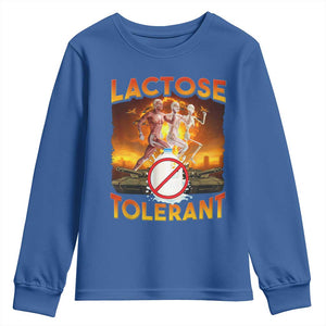 Funny Lactose Tolerant Youth Sweatshirt Ironic Sarcastic Funny Humor Cringe Meme TS11 Royal Blue Print Your Wear