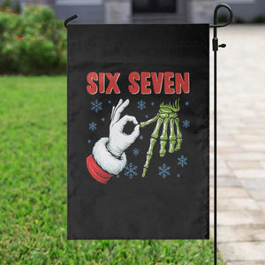 Funny 67 Christmas Garden Flag Six Seven Meme Santa Skeleton Hands Gesture Gen Alpha TS11 Print Your Wear