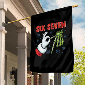 Funny 67 Christmas Garden Flag Six Seven Meme Santa Skeleton Hands Gesture Gen Alpha TS11 Print Your Wear