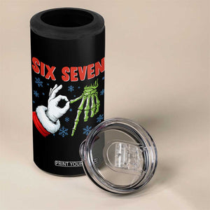 Funny 67 Christmas 4 in 1 Can Cooler Tumbler Six Seven Meme Santa Skeleton Hands Gesture Gen Alpha TS11 Print Your Wear