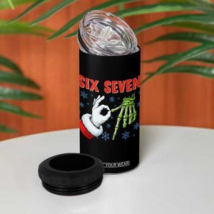 Funny 67 Christmas 4 in 1 Can Cooler Tumbler Six Seven Meme Santa Skeleton Hands Gesture Gen Alpha TS11 Print Your Wear