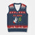 Funny 67 Xmas V-Neck Knit Sweater Vest Six Seven Meme Santa Skeleton Hands Gesture Gen Alpha TS11 Navy Red Print Your Wear