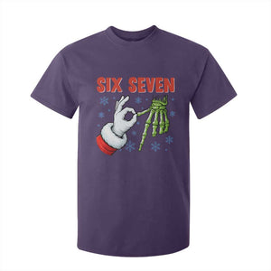 Funny 67 Christmas T Shirt For Kid Six Seven Meme Santa Skeleton Hands Gesture Gen Alpha TS11 Purple Print Your Wear