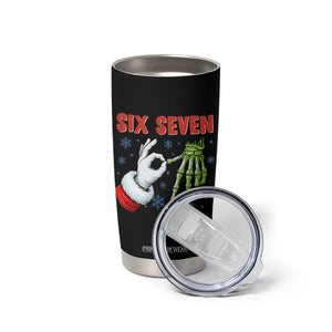Funny 67 Christmas Tumbler Cup Six Seven Meme Santa Skeleton Hands Gesture Gen Alpha TS11 Print Your Wear