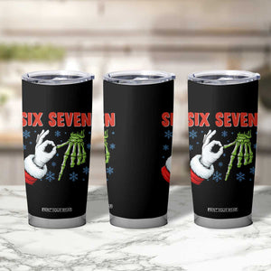 Funny 67 Christmas Tumbler Cup Six Seven Meme Santa Skeleton Hands Gesture Gen Alpha TS11 Print Your Wear