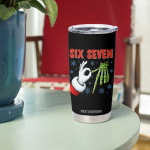 Funny 67 Christmas Tumbler Cup Six Seven Meme Santa Skeleton Hands Gesture Gen Alpha TS11 Print Your Wear