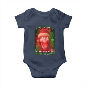 67 Six Seven Christmas Meme Baby Onesie The Mason 67 Kid Gen Alpha Slang TS11 Navy Print Your Wear