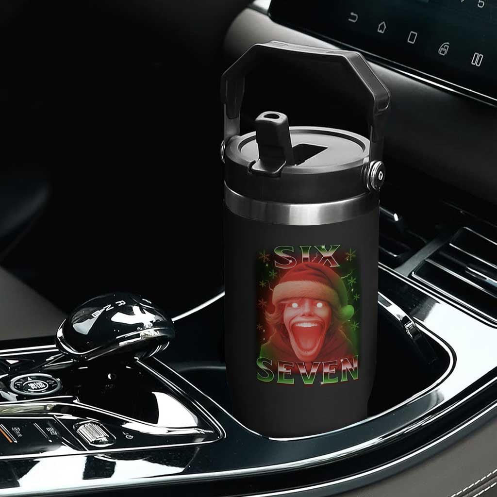 67 Six Seven Christmas Meme Flip Straw Tumbler The Mason 67 Kid Gen Alpha Slang TS11 Print Your Wear