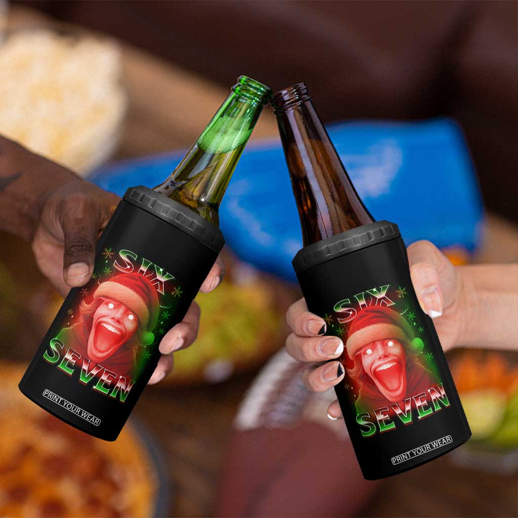 67 Six Seven Christmas Meme 4 in 1 Can Cooler Tumbler The Mason 67 Kid Gen Alpha Slang TS11 Print Your Wear