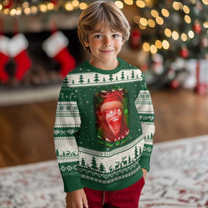 67 Six Seven Xmas Meme Ugly Christmas Sweater The Mason 67 Kid Gen Alpha Slang TS11 Forest Green Beige Print Your Wear