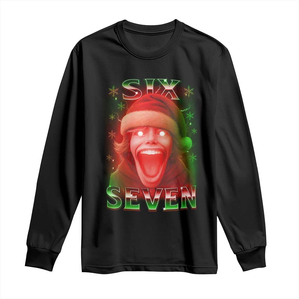 67 Six Seven Christmas Meme Long Sleeve Shirt The Mason 67 Kid Gen Alpha Slang TS11 Black Print Your Wear