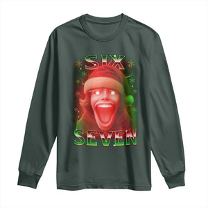 67 Six Seven Christmas Meme Long Sleeve Shirt The Mason 67 Kid Gen Alpha Slang TS11 Dark Forest Green Print Your Wear