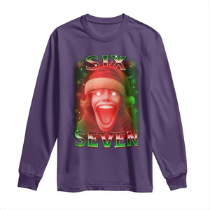 67 Six Seven Christmas Meme Long Sleeve Shirt The Mason 67 Kid Gen Alpha Slang TS11 Purple Print Your Wear