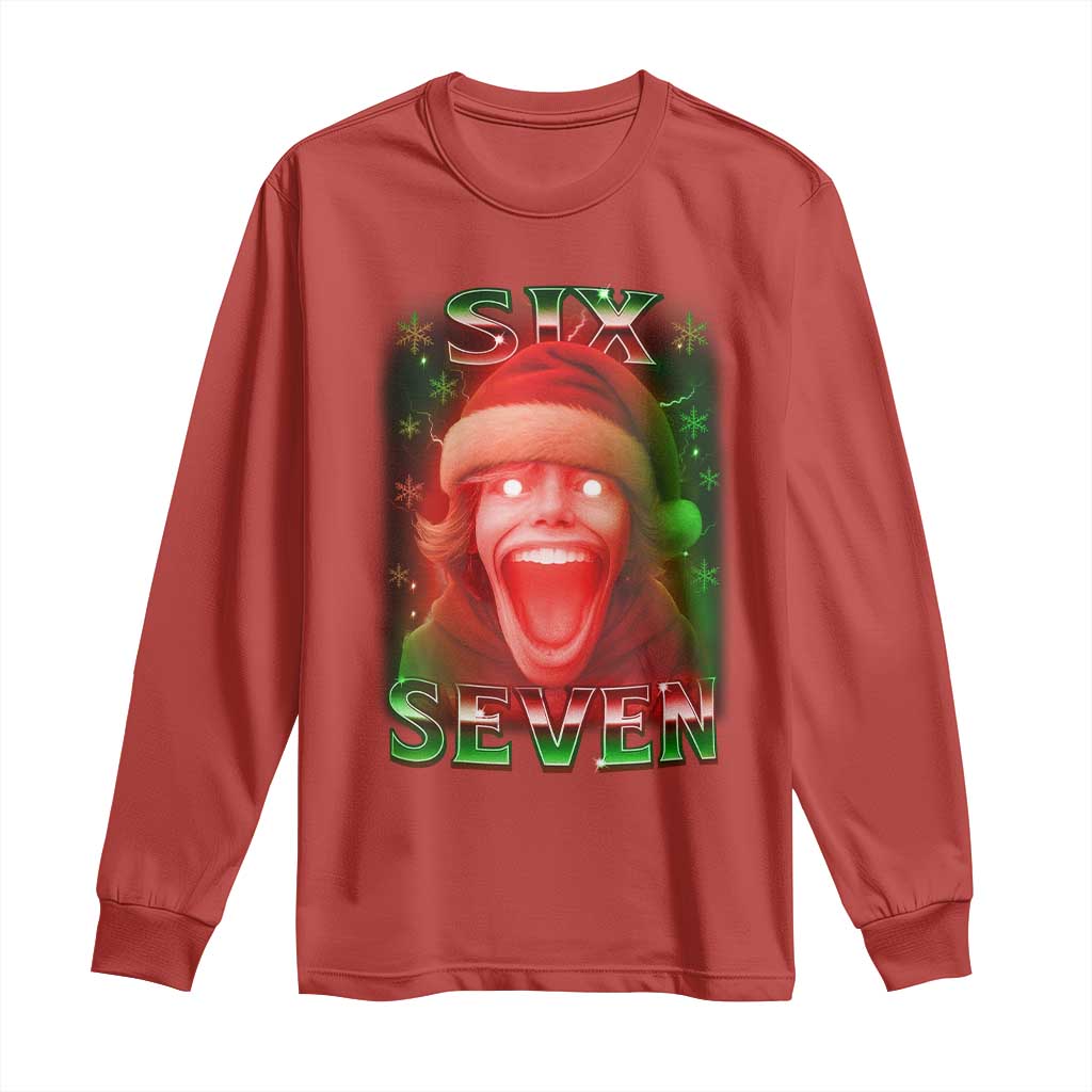 67 Six Seven Christmas Meme Long Sleeve Shirt The Mason 67 Kid Gen Alpha Slang TS11 Red Print Your Wear