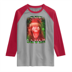 67 Six Seven Christmas Meme Raglan Shirt The Mason 67 Kid Gen Alpha Slang TS11 Sport Gray Red Print Your Wear