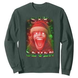 67 Six Seven Christmas Meme Sweatshirt The Mason 67 Kid Gen Alpha Slang TS11 Dark Forest Green Print Your Wear