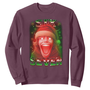 67 Six Seven Christmas Meme Sweatshirt The Mason 67 Kid Gen Alpha Slang TS11 Maroon Print Your Wear