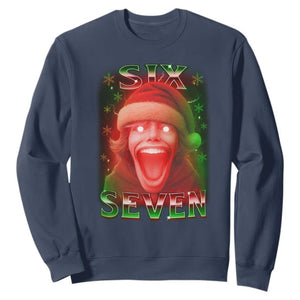 67 Six Seven Christmas Meme Sweatshirt The Mason 67 Kid Gen Alpha Slang TS11 Navy Print Your Wear