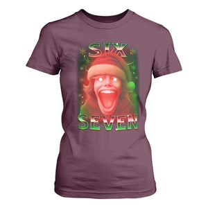 67 Six Seven Christmas Meme T Shirt For Women The Mason 67 Kid Gen Alpha Slang TS11 Maroon Print Your Wear
