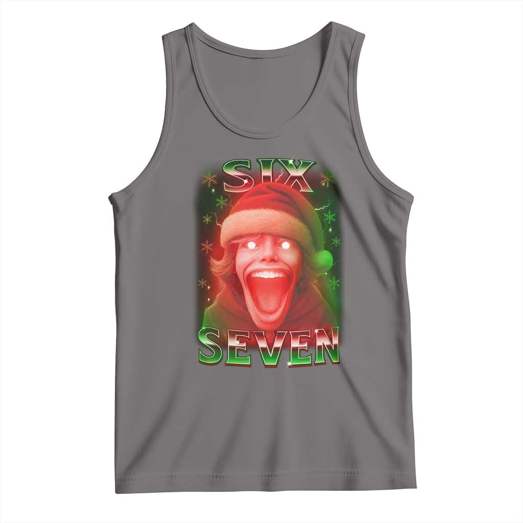 67 Six Seven Christmas Meme Tank Top The Mason 67 Kid Gen Alpha Slang TS11 Deep Heather Print Your Wear