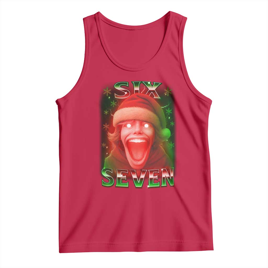 67 Six Seven Christmas Meme Tank Top The Mason 67 Kid Gen Alpha Slang TS11 Red Print Your Wear