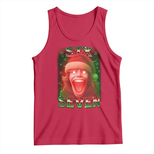 67 Six Seven Christmas Meme Tank Top The Mason 67 Kid Gen Alpha Slang TS11 Red Print Your Wear