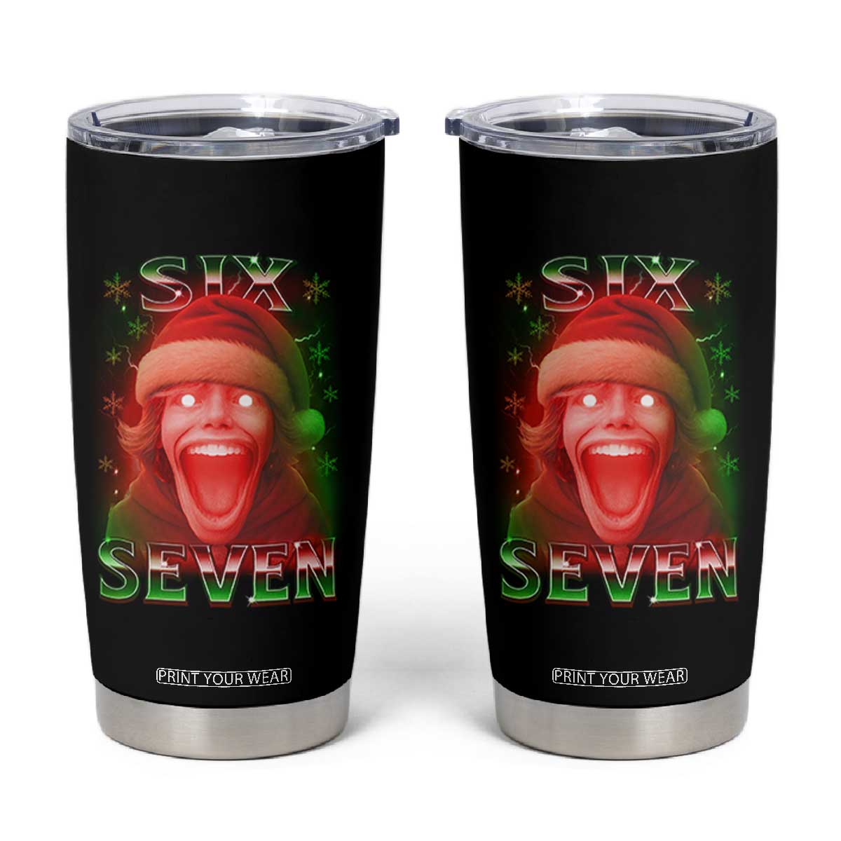 67 Six Seven Christmas Meme Tumbler Cup The Mason 67 Kid Gen Alpha Slang TS11 Black Print Your Wear