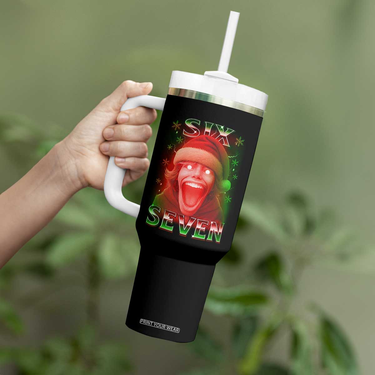 67 Six Seven Christmas Meme Tumbler With Handle The Mason 67 Kid Gen Alpha Slang TS11 Print Your Wear