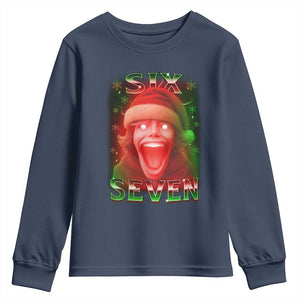 67 Six Seven Christmas Meme Youth Sweatshirt The Mason 67 Kid Gen Alpha Slang TS11 Navy Print Your Wear