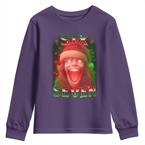 67 Six Seven Christmas Meme Youth Sweatshirt The Mason 67 Kid Gen Alpha Slang TS11 Purple Print Your Wear