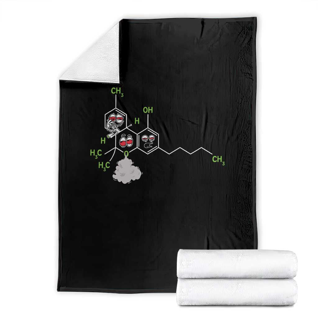 Cannabis Weed Throw Blanket Molecule THC Marijuana Stoner TS11 Black Print Your Wear