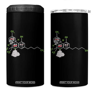 Cannabis Weed 4 in 1 Can Cooler Tumbler Molecule THC Marijuana Stoner TS11 One Size: 16 oz Black Print Your Wear