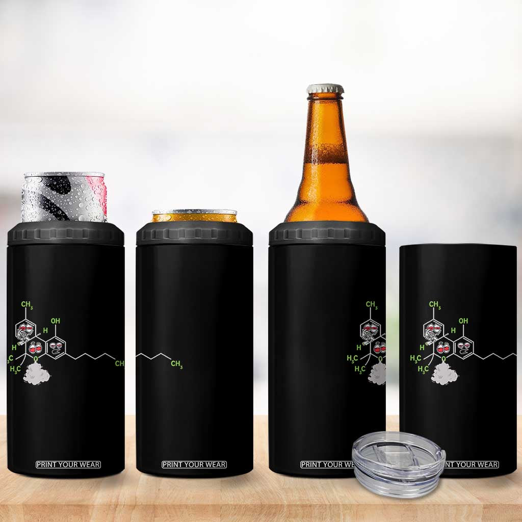 Cannabis Weed 4 in 1 Can Cooler Tumbler Molecule THC Marijuana Stoner TS11 Print Your Wear