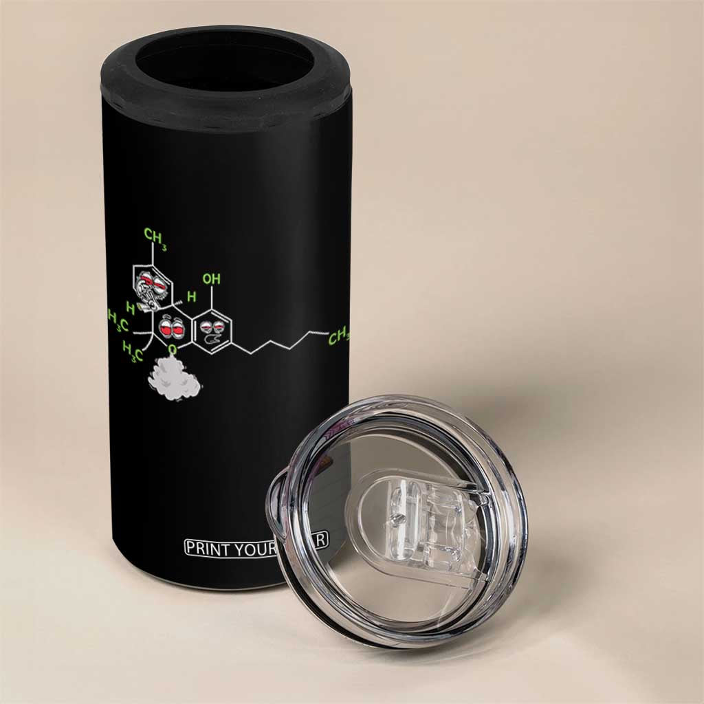 Cannabis Weed 4 in 1 Can Cooler Tumbler Molecule THC Marijuana Stoner TS11 Print Your Wear