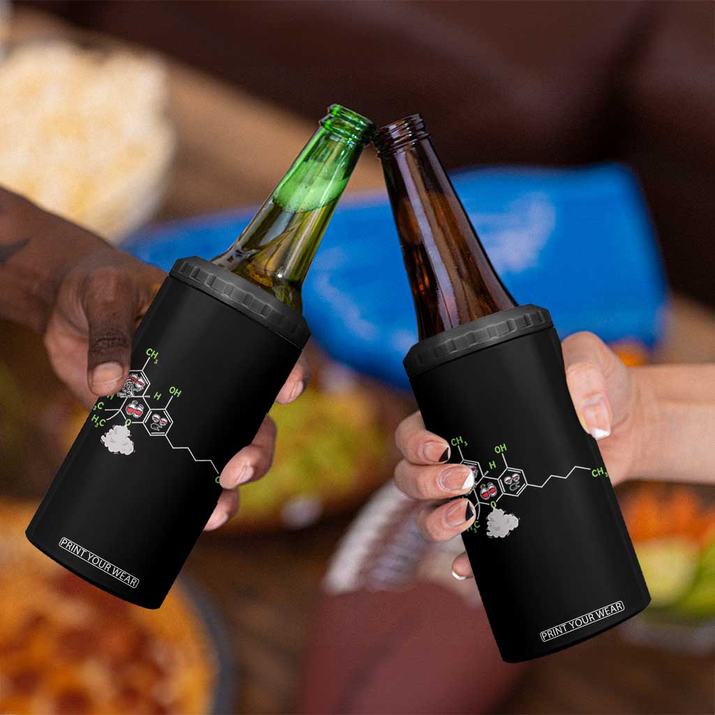 Cannabis Weed 4 in 1 Can Cooler Tumbler Molecule THC Marijuana Stoner TS11 Print Your Wear