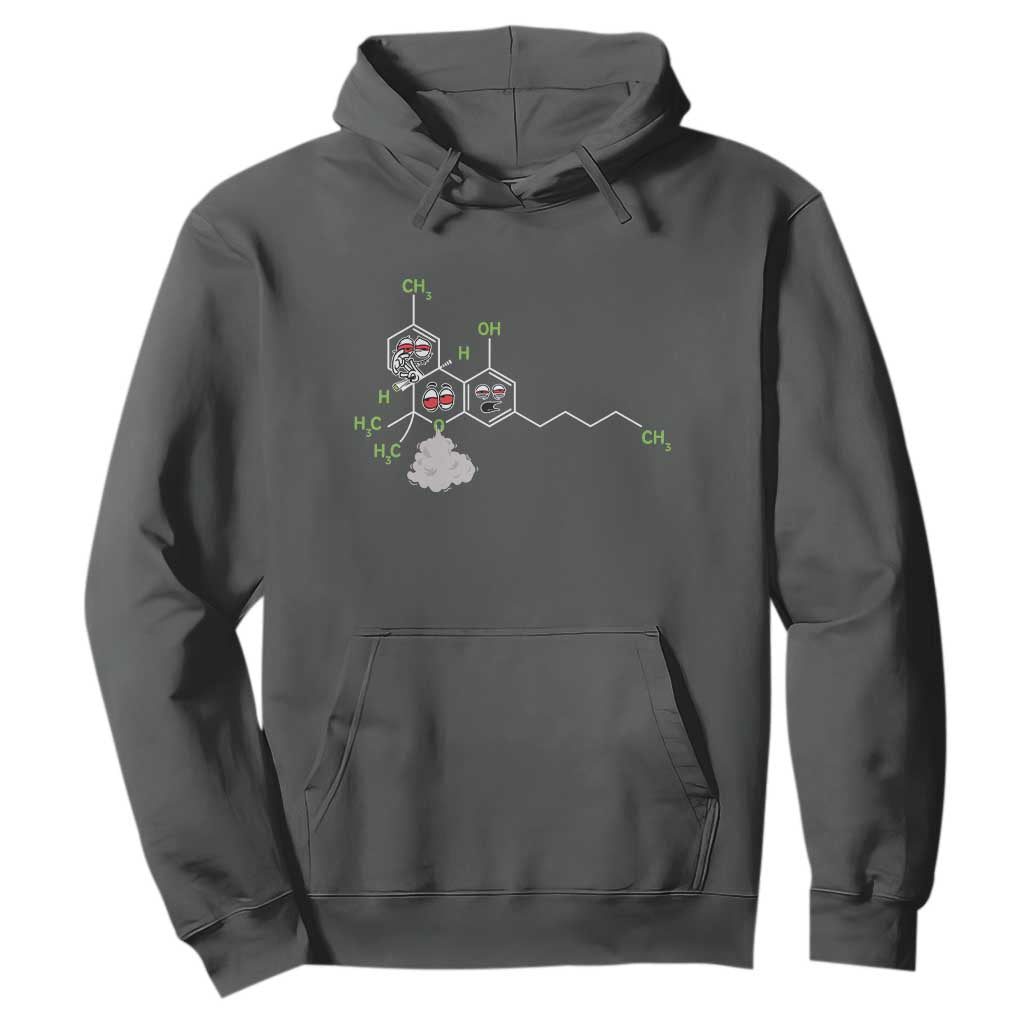 Cannabis Weed Hoodie Molecule THC Marijuana Stoner TS11 Dark Heather Print Your Wear