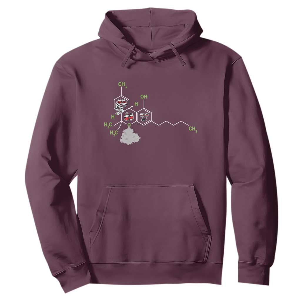 Cannabis Weed Hoodie Molecule THC Marijuana Stoner TS11 Maroon Print Your Wear