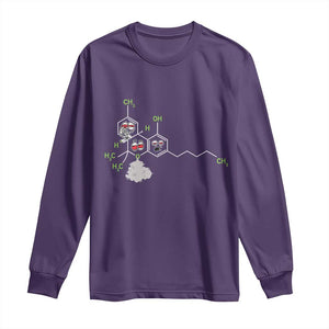 Cannabis Weed Long Sleeve Shirt Molecule THC Marijuana Stoner TS11 Purple Print Your Wear