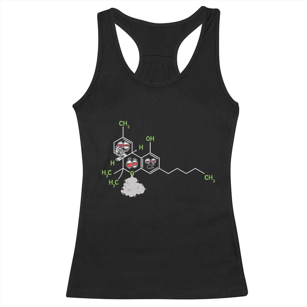 Cannabis Weed Racerback Tank Top Molecule THC Marijuana Stoner TS11 Black Print Your Wear
